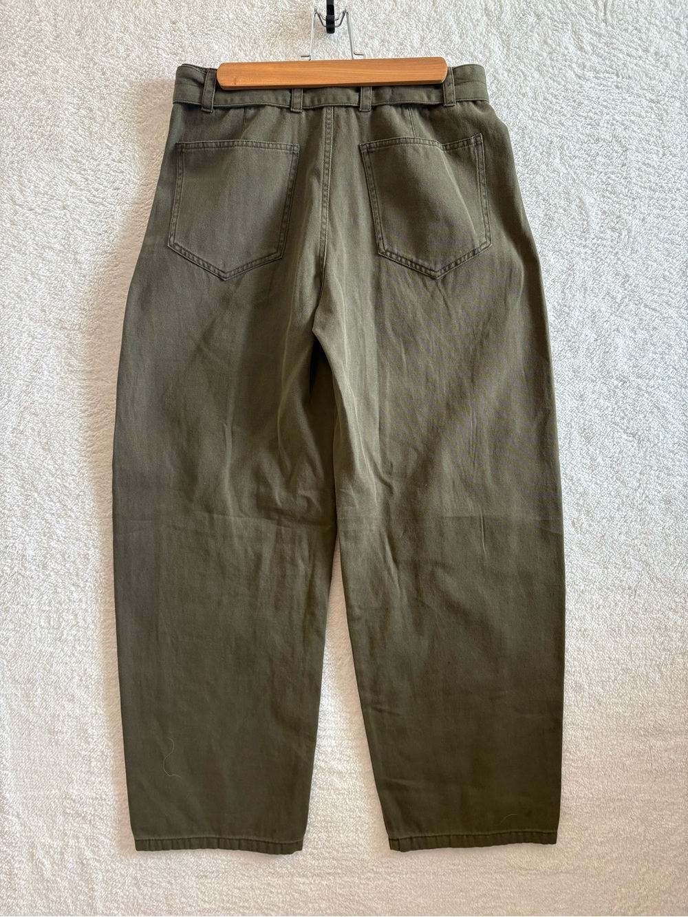 Alex Mill 9th Street Pant Military Olive 100% Cotton Slight Barrel Leg Size 4 - Picture 3 of 11